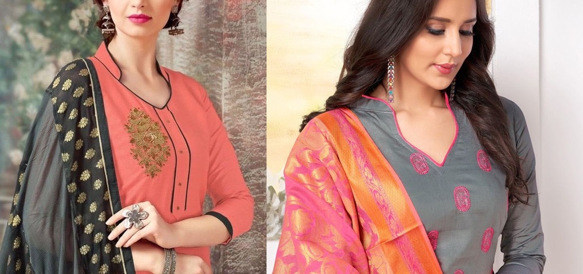 Chudidar front top neck design